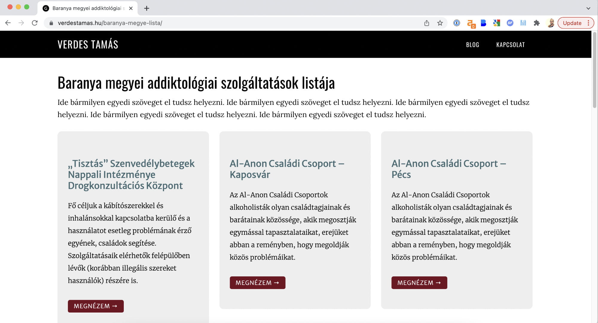 baranya megye lista