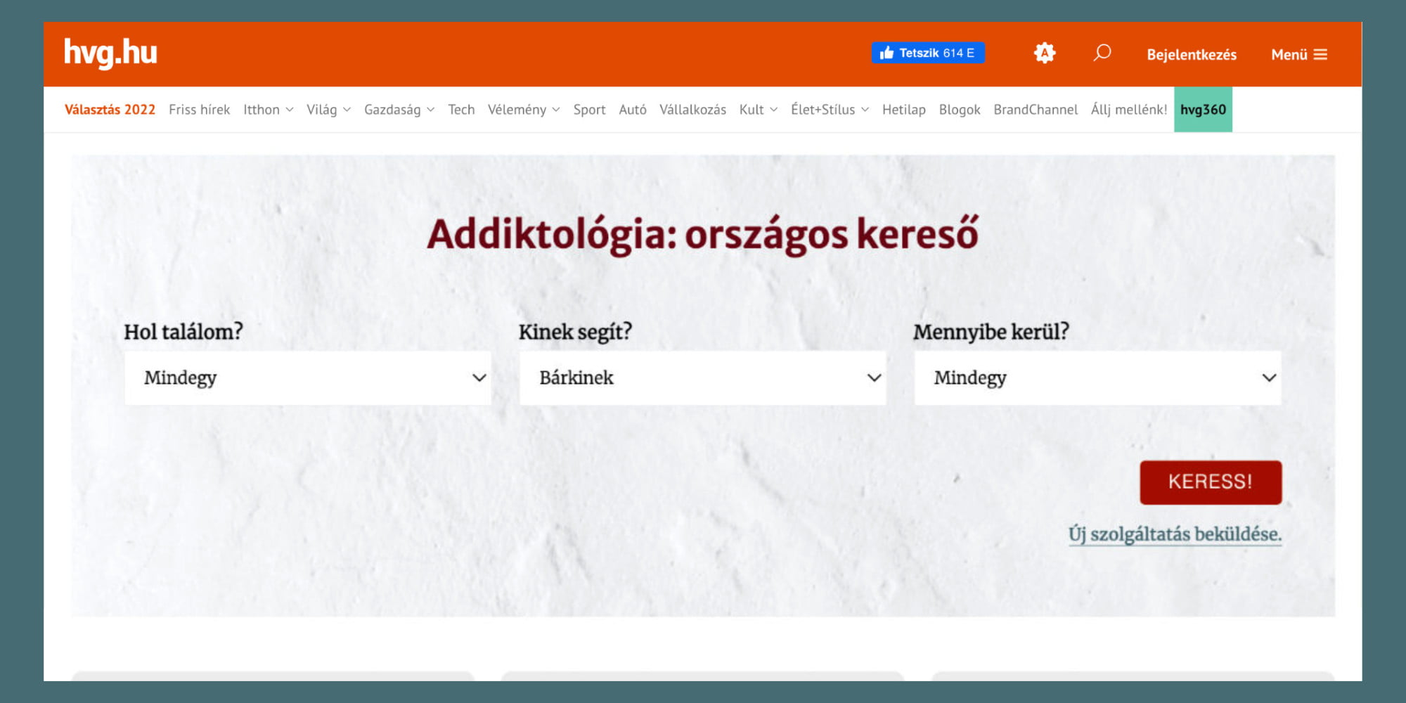 kereső beágyazása